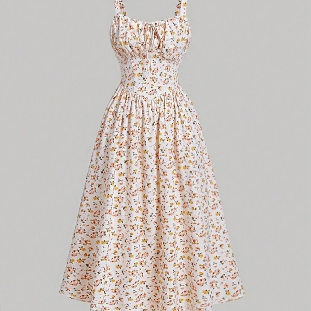 SHEIN Floral Patterned Midi Dress